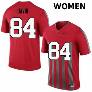 NCAA Ohio State Buckeyes Women's #84 Brock Davin Throwback Nike Football College Jersey ZGK8245SD